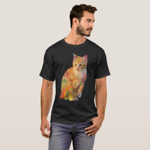 Camisa psicadélico do gato, camisa do gato da