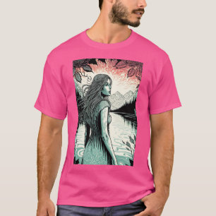 Camisa Psicodélica Mulher e Lago