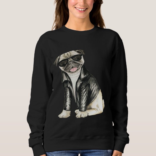 Camisa Pug com Óculos de Sol Citações de Pug Frase (Frente)