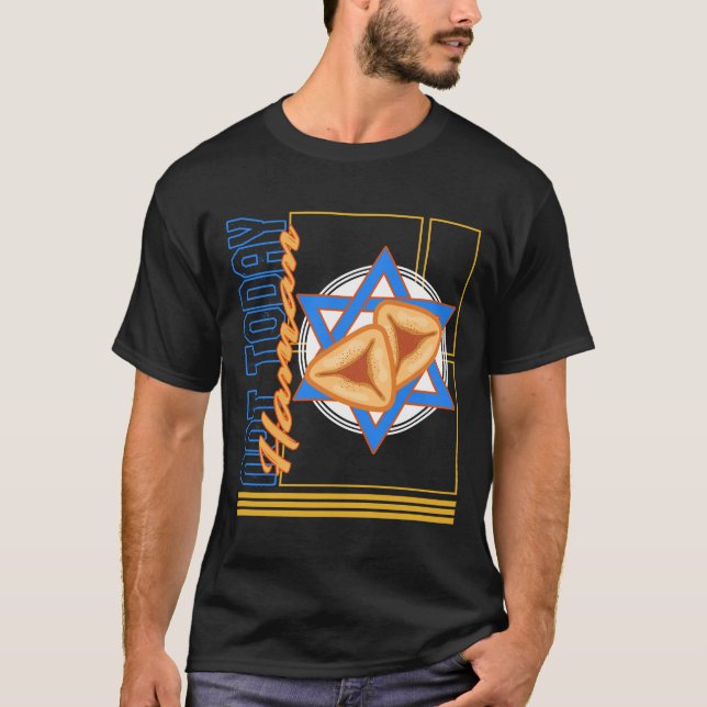 Camisa Purim, Não Hoje Haman Hamantash Tee, (Frente)