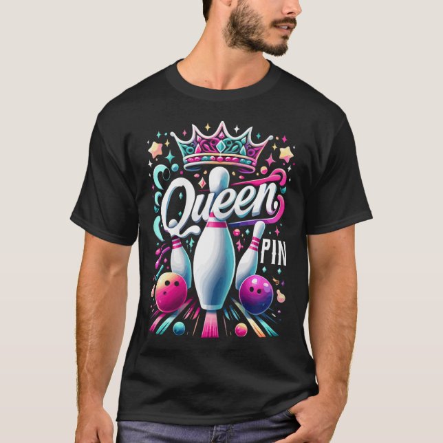 Camisa Queen Pin Bowl Bowling League Para Bowling  (Frente)