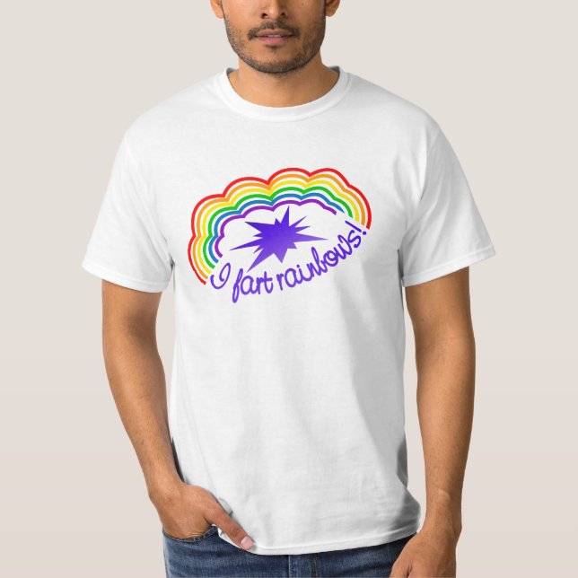 Camisa Rainbow Farts - escolha estilo e cor (Frente)