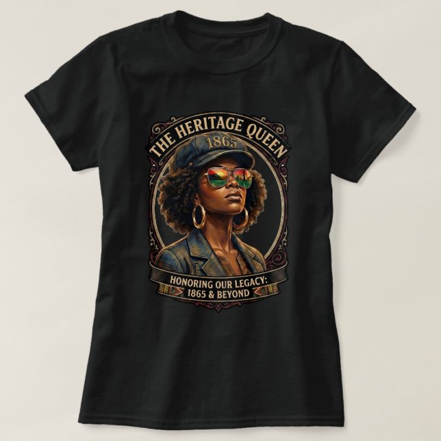 Camisa Rainha do Juneteenth, Camiseta Orgulho Negr (Frente do Design)