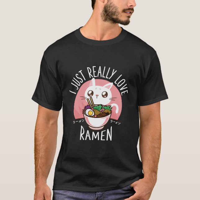 Camisa Ramen Cat Anime - Roupa Kawaii Roupas Otaku (Frente)