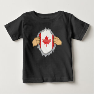 Camisa Rasgada Bandeira Canadense Dentro
