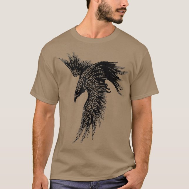 Camisa Raven Men Girl tshirt Mulheres Gótico Bir (Frente)