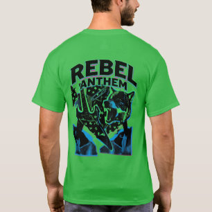 Camisa Rebel Anthem – Gráfico de Guitarra Lobo do 