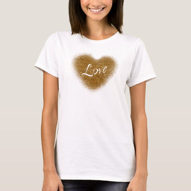 Camisa regata de glamour de coração de amor com br (Frente)