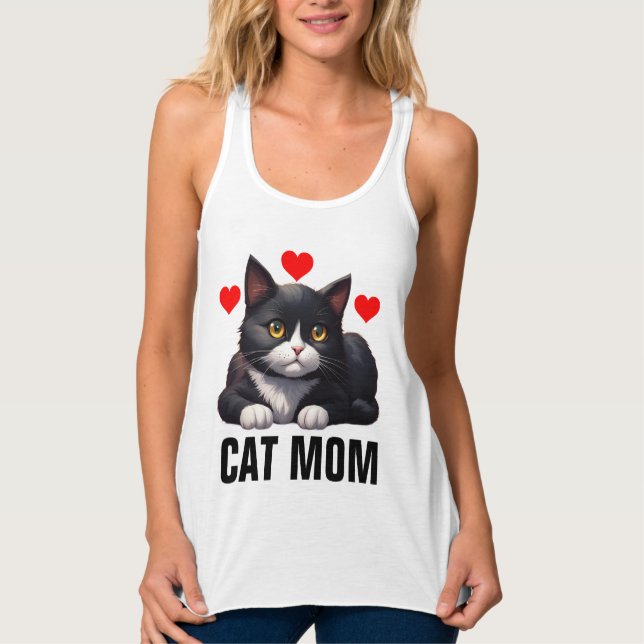 CAMISA REGATA GATA TUXEDO MÃE DE GATO (Frente)