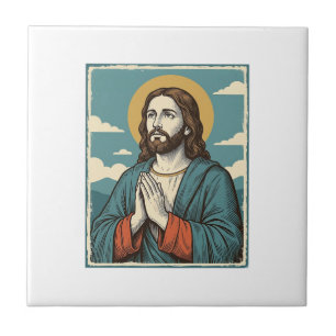 Camisa Religiosa do Salvador Orando Vintage Design