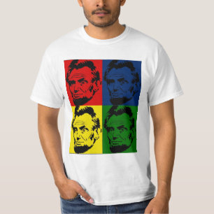 Camisa - Retrato de Abe Lincoln em Pop Art