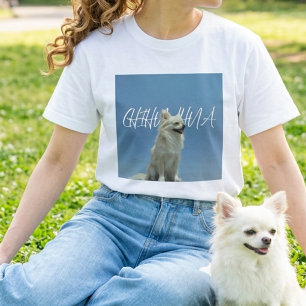 Camisa Retro Chihuahua Céu Azul Estética Mãe de Ca