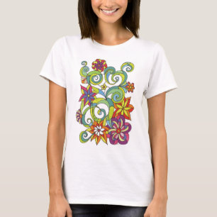 Camisa retro das flores T