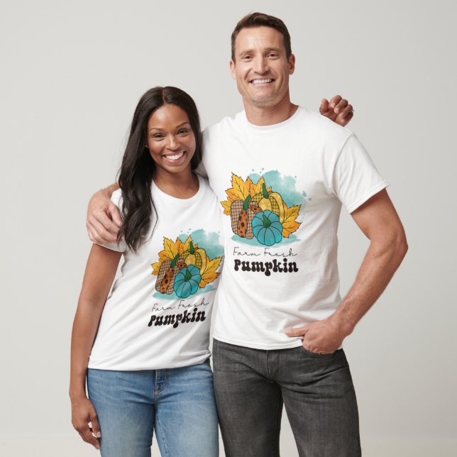 Camisa Retro de Abóbora Fresca da Fazenda - Outono (Unissex)
