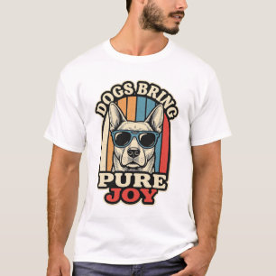 Camisa Retro de Cachorro Óculos de Sol Engraçados