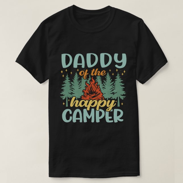 Camisa Retro de Camping Papai do Feliz Camper (Frente do Design)