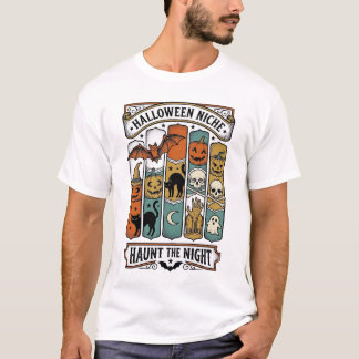 Camisa Retro de Halloween com Listra Assustadora V