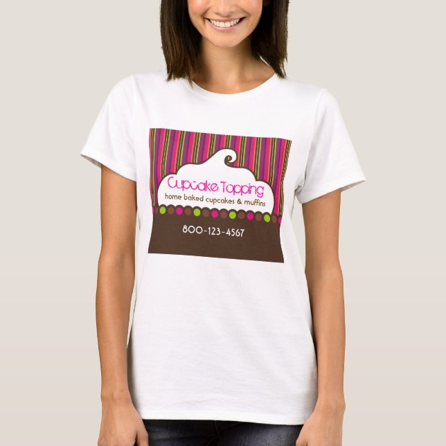 Camisa Retro de Topping de Cupcake (Frente)