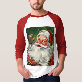 Camisa retro do Raglan do papai noel do KRW