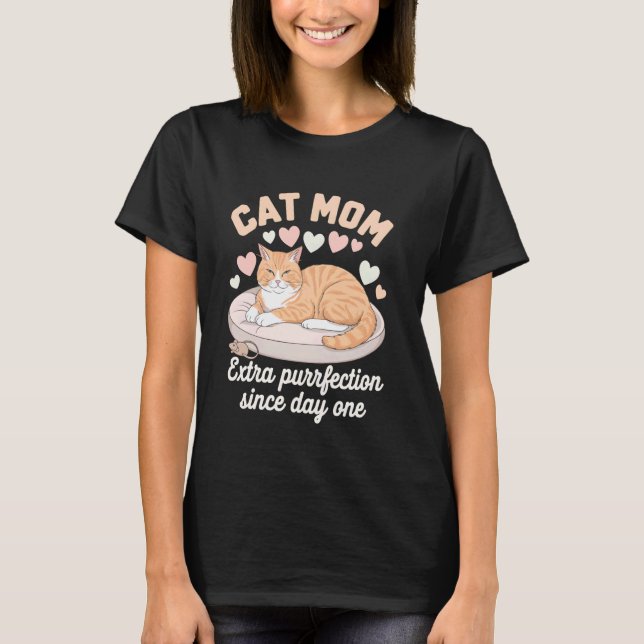 Camisa Retro Proud Orange Cat Mom (Frente)