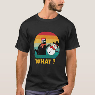 Camisa Retro Vintage de Gato Preto Engraçado Empur