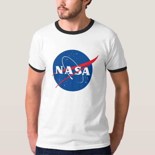 Camisa Retroativa da NASA Icônica (Branco/Preto Ec (Frente)