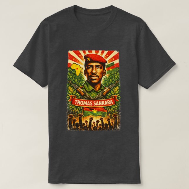 Camisa Revolucionária Thomas Sankara tee Pan-Afric (Frente do Design)
