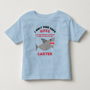 Camisa risco de vida do tubarão do alerta da