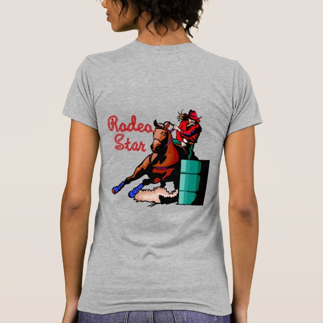 Camisa Rodeio Star de Corrida de Barril de Rodeio (Verso)
