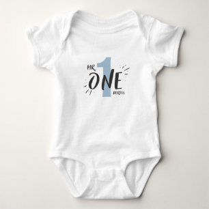 Camisa Romper de Aniversário Mr Onederful Bebê Men