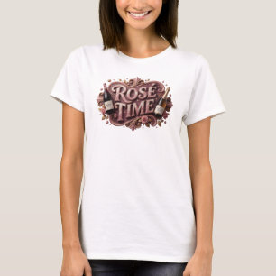 Camisa Rosa da Citação ROS TIME da Moda