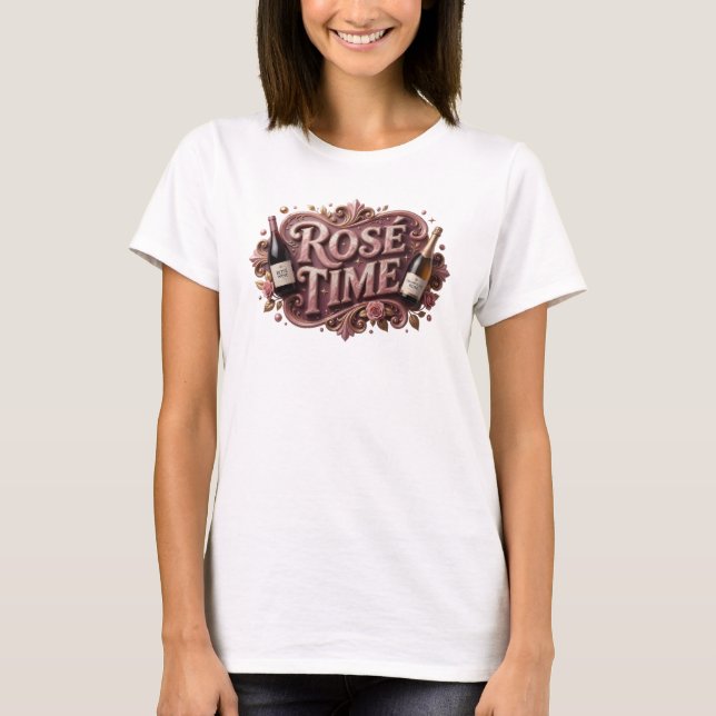Camisa Rosa da Citação ROS TIME da Moda (Frente)