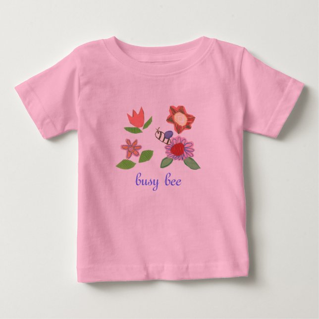 Camisa rosa de abelha ocupada (Frente)