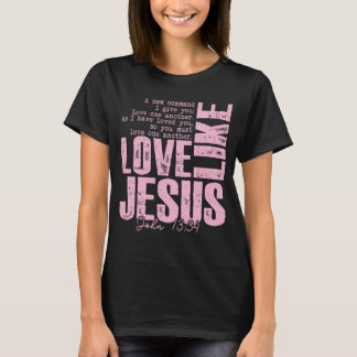 Camisa Rosa de Fé 'Ame Jesus' – João 13:34