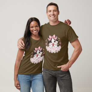 Camisa Rosa de Gatinho Fofo com Laço