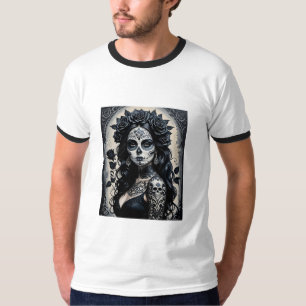 Camisa Rosa de Tatuagem do Açúcar Gótico