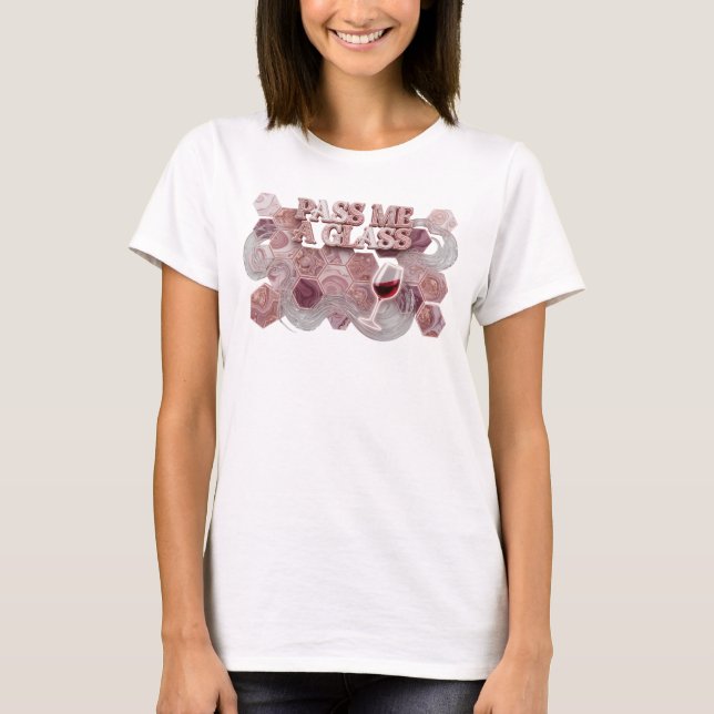 Camisa Rosa Fresca PASSA-ME UM COPO Design de Cami (Frente)
