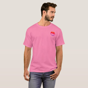 Camisa rosa masculina com bolso e dragão Neon