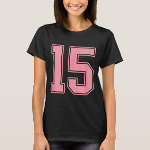 Camisa Rosa Número 15 Uniforme do Jogador #15
