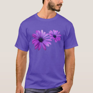 Camisa roxa da margarida do Wildflower da flor do