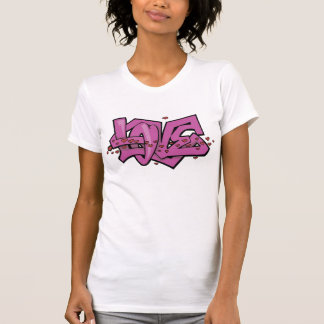 Camisa roxa dos grafites T do amor