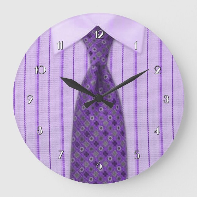 Camisa Roxa e Relógio de Parede Tie Novelty (Frente)
