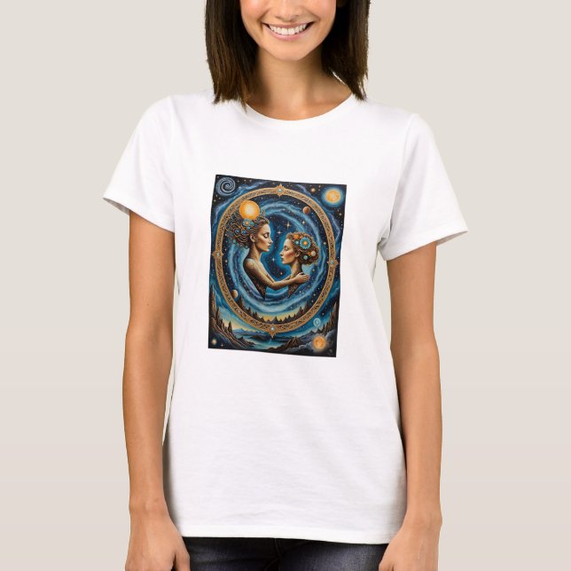 Camisa Sagrada de Deusa Espelho Cósmico (Frente)