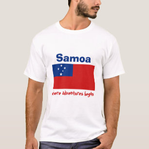 Camisa Samoa Bandeira + Mapa + Texto