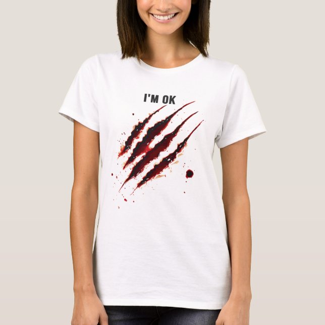 Camisa sangrenta, estou bem Sangue Splatter. (Frente)