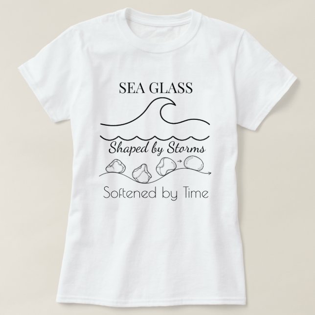 Camisa SEA GLASS: Formado por Tempestades, Amaciad (Frente do Design)