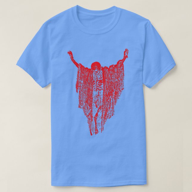 Camisa Seca Dos Ossos - Esqueleto Vermelho, Gótico (Frente do Design)
