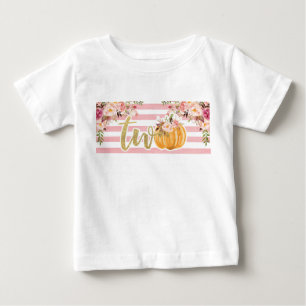 Camisa segundo aniversário de abóbora - Floral c