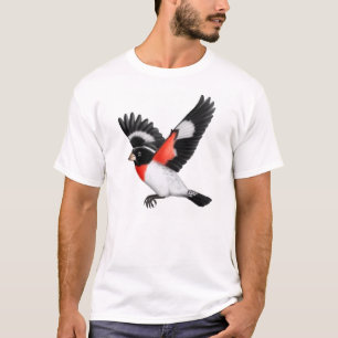 Camisa selvagem do pássaro do Grosbeak cor-de-ros