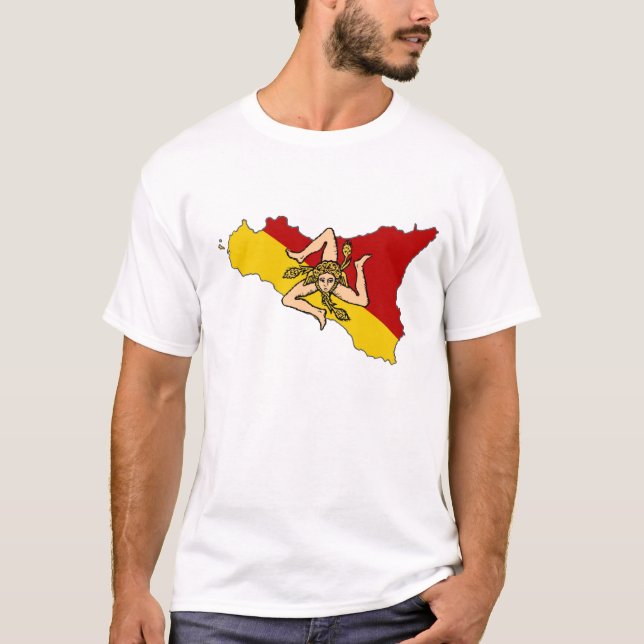 Camisa siciliano da ilha da bandeira (Frente)